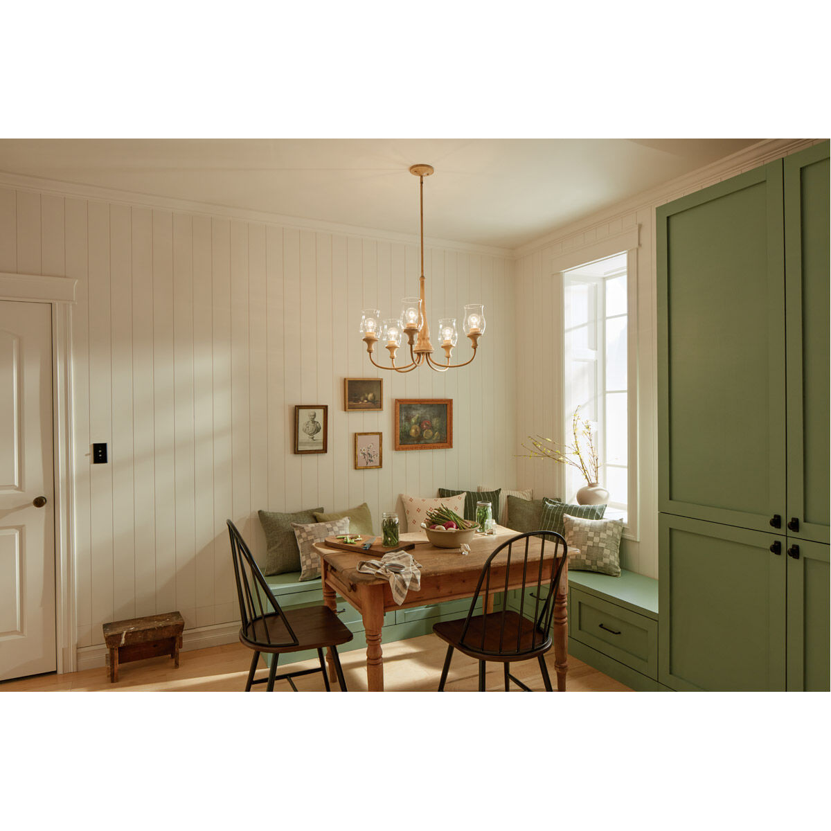 Homestead Melis 5 Light 26.5 inch Adobe Cream Chandelier Ceiling Light in Warm Maple